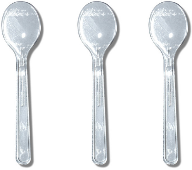 9cm 투명 미니 아이스크림 스푼 벌크포장 1000개입 일회용 플라스틱 스픈, 1개