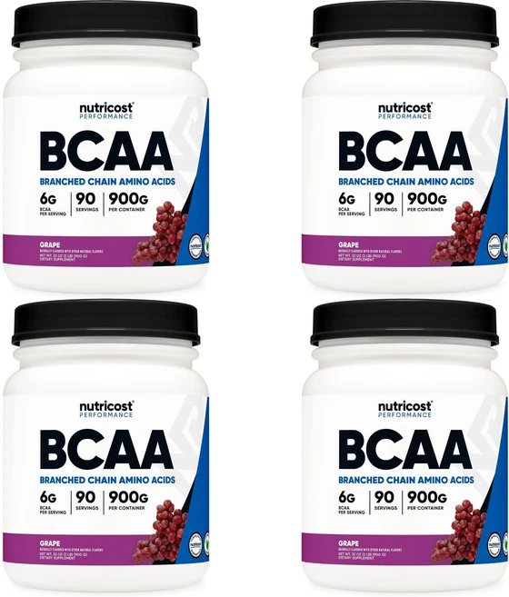 뉴트리코스트 고흡수 BCAA 파우더 포도, 4개, 90회분, 900g - 쿠팡