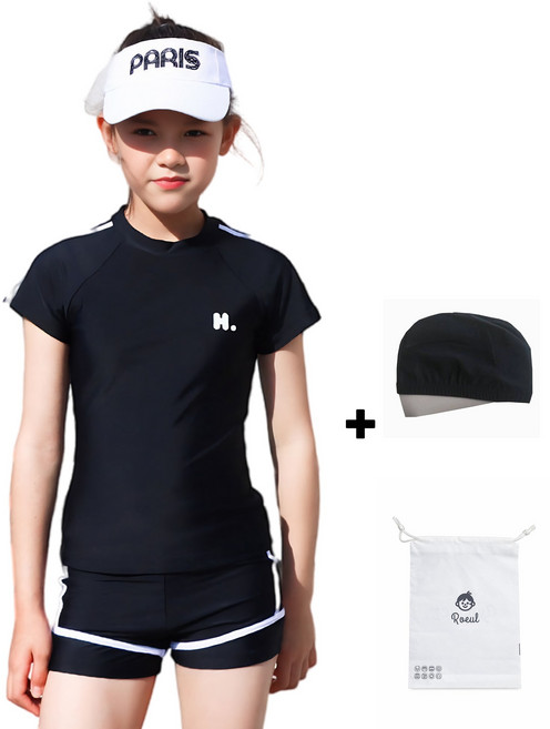 로을 여아용 래쉬가드 5부 생존수영복 투피스세트