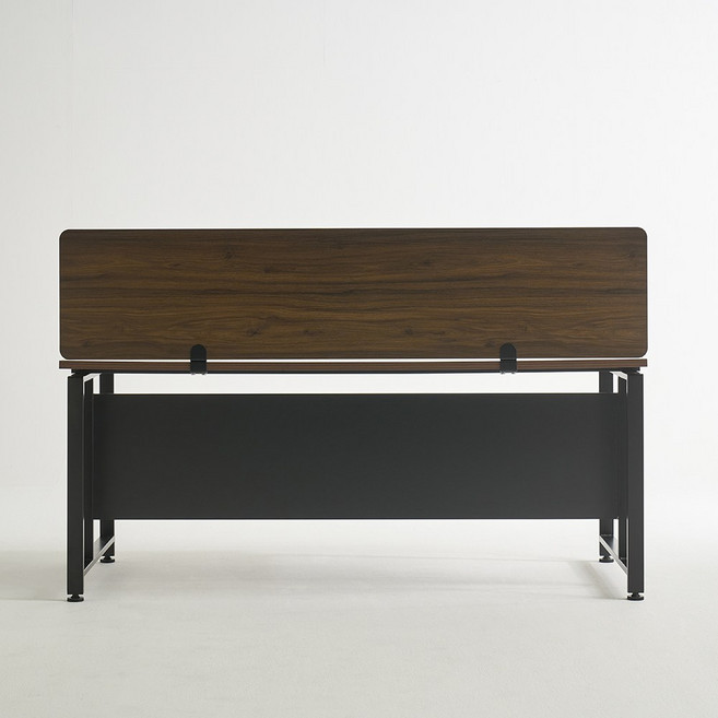 사무실 책상 공간분리 측면부 직선형 파티션 1400, 1400/클립유닛/블랙/라이트월넛, 클립유닛/블랙/라이트월넛