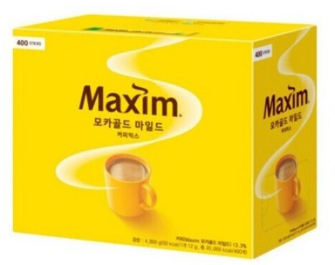 맥심 모카골드 마일드 커피믹스 12g 프리마 부드러운 커피믹스, 1박스, 400개입