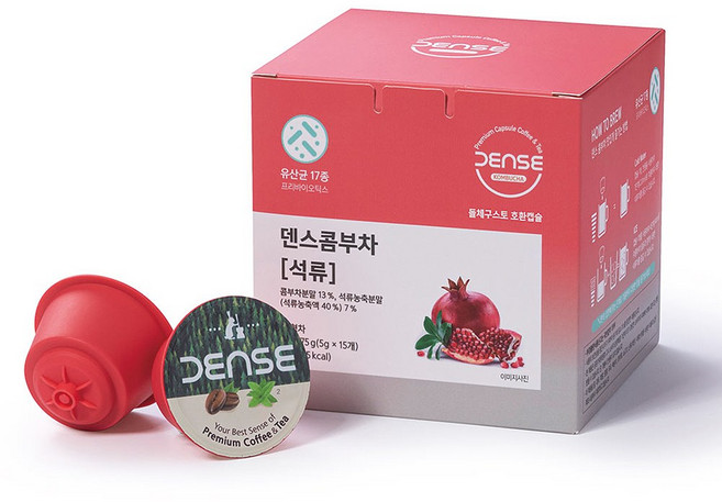 덴스 돌체구스토 호환 캡슐 콤부차 석류, 15개입, 5g, 1개