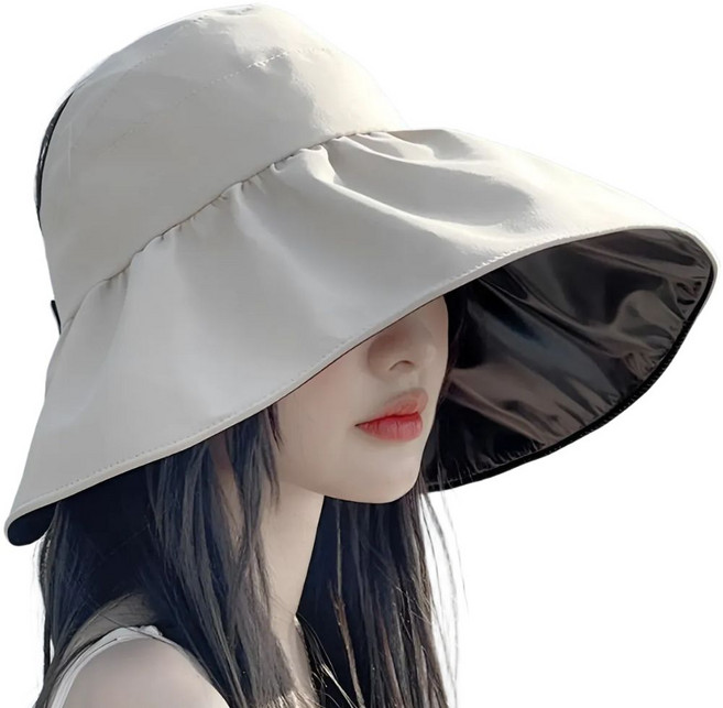 하루연구소 여성 썬캡 모자 챙넓은 바캉스 햇빛가리개 자외선차단 버킷햇