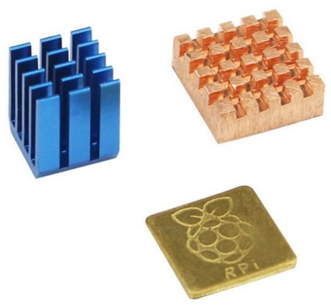 라즈베리파이 방열판 세트 - 로고 포함 히트싱크 3종 알루미늄 + 구리 Raspberry Pi 3/2/B+ 호환, 1개