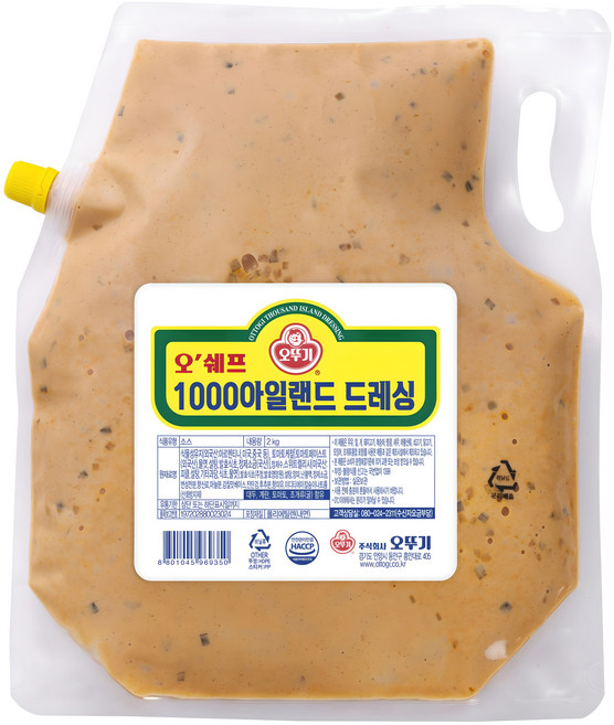 오쉐프 1000 아일랜드 드레싱, 2kg, 1개