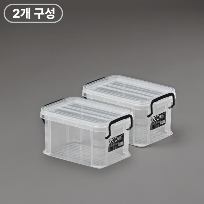 씨맥스 REOBOX 투명 리빙박스 수납정리함, 2개