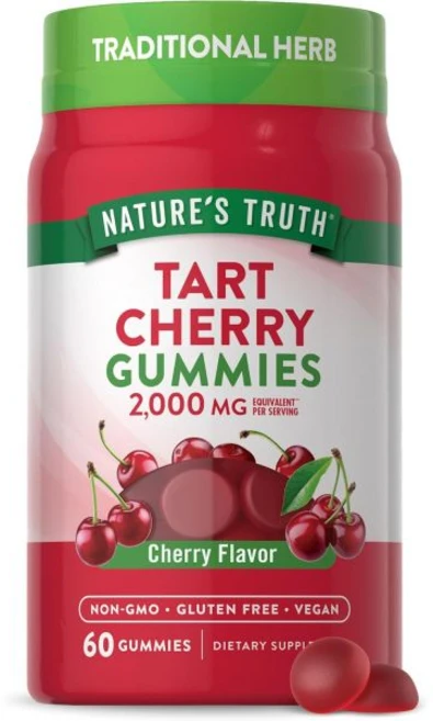 타르트체리 네이처 트루스 타르트 체리 구미 | 2000mg 60개 비건 비GMO 글루텐 프리 맛, 타르트체리 네이처 트루스 타르트 체리 구미 | 2000, 1개 - 쿠팡