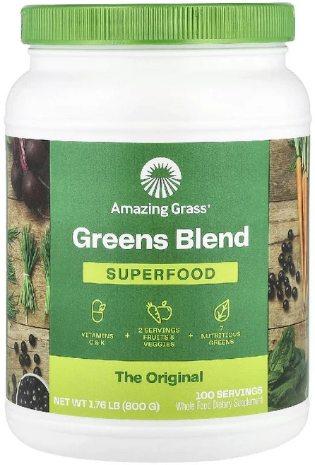 어메이징 그린 블렌드 슈퍼푸드 Greens Blend Superfood 오리지널 800g, 1개 - 쿠팡