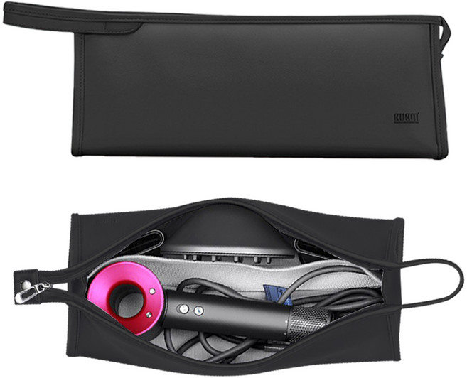 휴대용 여행용 드라이기 고데기 보관 파우치 케이스, 1개, 블랙