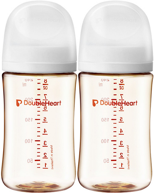 더블하트 모유실감 3세대 트윈팩 240ml, 제뉴인화이트 트윈팩(젖병2개), 1개
