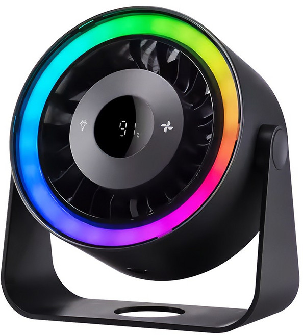 루미트론 프리즘 무선 BLDC 탁상 저소음 선풍기 5.3인치/대용량 배터리, 01_블랙