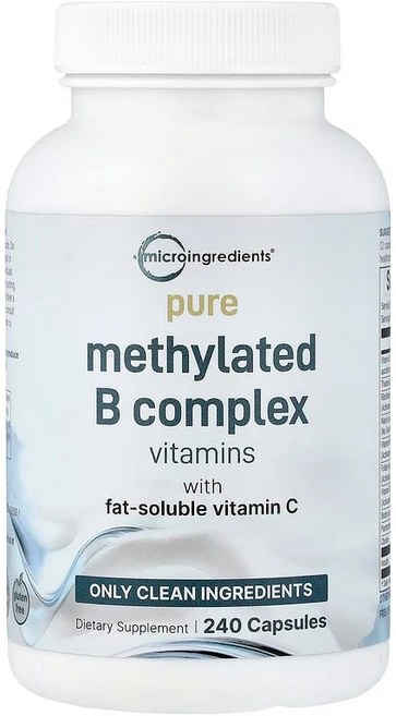 마이크로 인그리디언츠 Micro Ingredients 순수 메틸화 비타민B 복합체 비타민C 함유 캡슐 240정127691원산지:기타, 마이크로 인그리디언츠 Micro Ingredients,, 1개, 240정 - 쿠팡