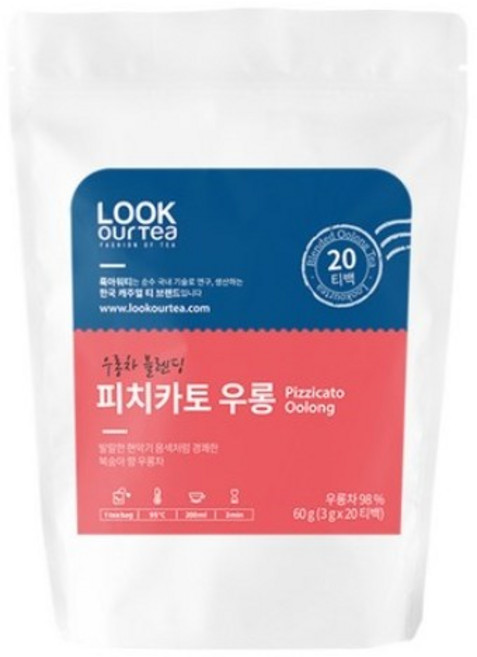룩아워티 피치 카토 우롱 20T, 40g, 20개입, 2개