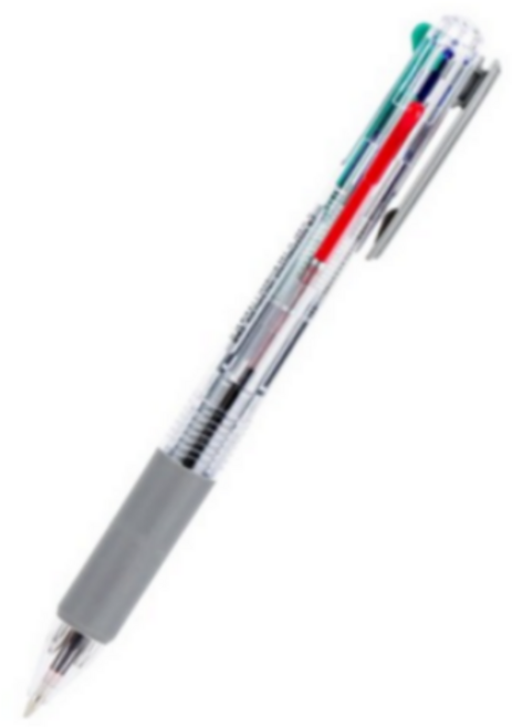 델리 슬림 4색 다색 멀티펜 0.7mm, 4색투명, 10개