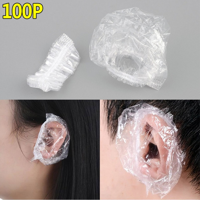귀보호 일회용 비닐 커버 100개 염색 이어캡 덮개 마개, 단품, 단품
