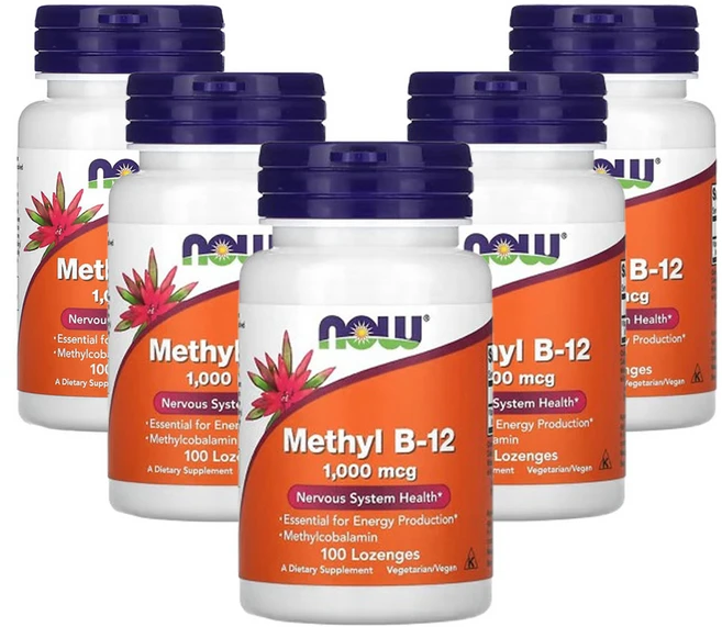 나우푸드 메틸 B-12 1 000mcg 100로렌지, 100개입, 5개, 100정 - 쿠팡