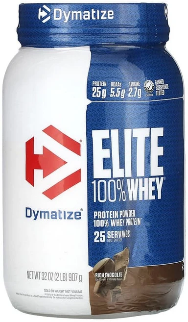 Dymatize 엘리트 100% 유장 단백질 리치 초콜릿 2 파운드 (907 g) DYZ-59914, 1개, 907g - 쿠팡