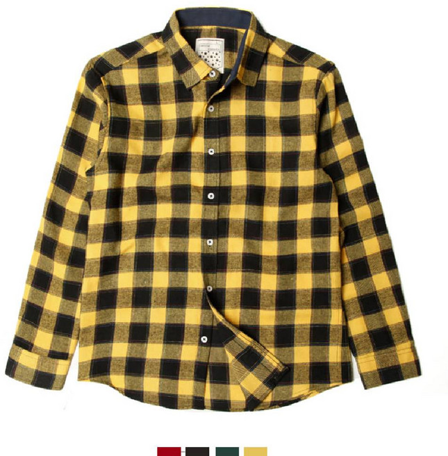 애드윈 A남자 여자 기모 체크 셔츠 빅사이즈 남방 커플 캐주얼 겨울 긴팔 스타일