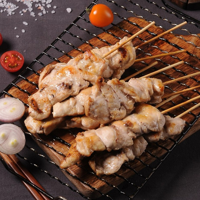 닭꼬치 캠핑음식 수제꼬치 구이 닭살꼬치 10개 500g+데리야끼 소스 120g, 500g