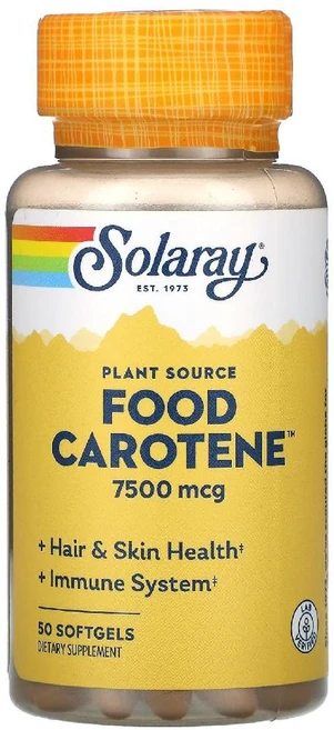 솔라레이 비타민A 베타카로틴 7500mcg Food Carotene 소프트젤 50정, 1개 - 쿠팡
