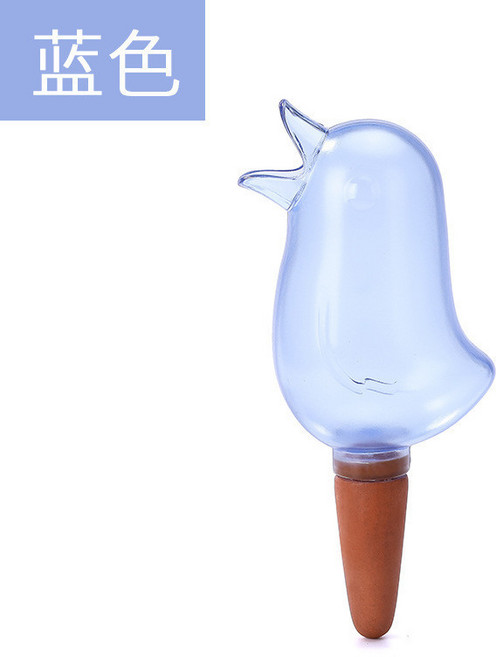 小鳥造型自動澆水器 家用盆栽滴灌灑水器, 1個, 蓝色--125ML