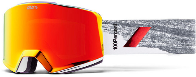 100% 노그(NORG) 스노우 고글 배드랜드 - 하이퍼 레드 미러/하이퍼 터키즈 미러, 1개