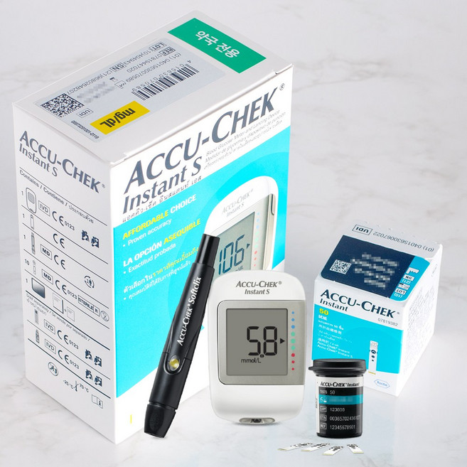 로슈 아큐첵 인스턴트S 혈당계+시험지50매+정품침110개+솜100매 혈당측정기, 1개