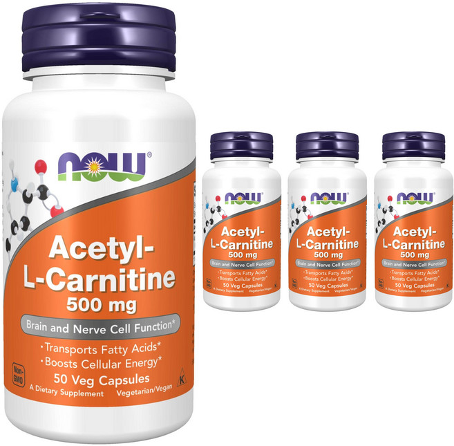 나우푸드 아세틸 L-카르니틴 500mg 베지 캡슐, 50정, 4개