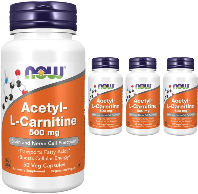 나우푸드 아세틸 L-카르니틴 500mg 베지 캡슐, 50정, 4개 - 쿠팡