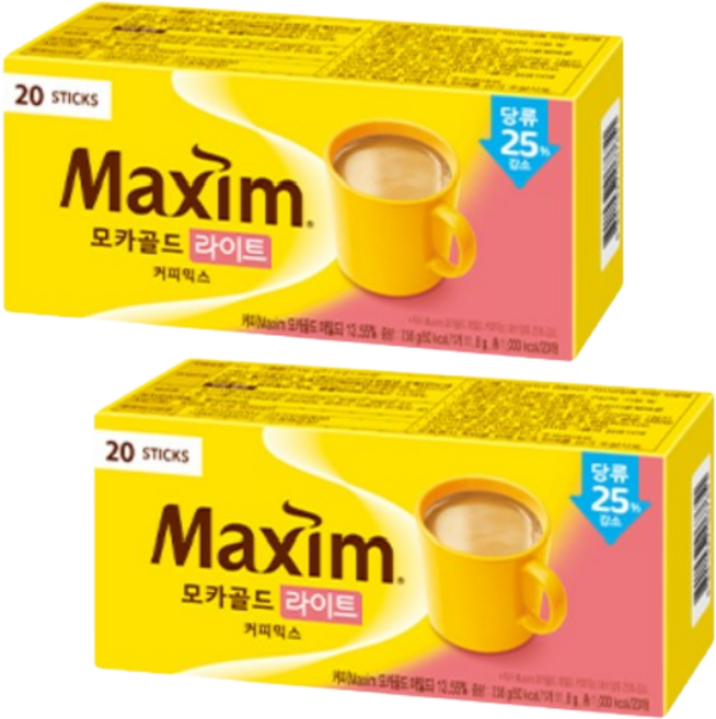 동서식품 맥심 모카골드 라이트 커피믹스 20T x 2개, 12g, 20개입