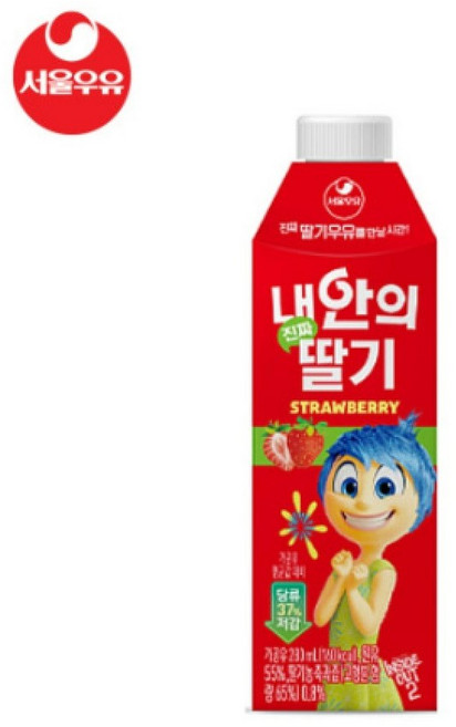 서울우유 내안의 진짜 딸기, 280ml, 5개