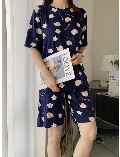 복숭아 찰랑 여름 반팔 보들 빅사이즈 홈웨어 잠옷세트
