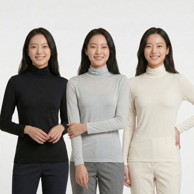유니클로 히트텍 여성 울트라라이트 터틀넥