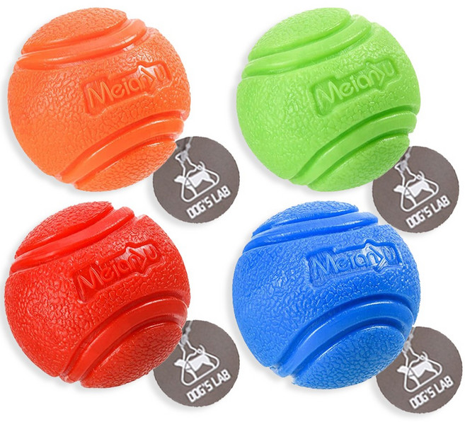 독스랩 탄력볼 강아지 공 놀이 터그 던지기 장난감 테니스 소형견 중형견 대형견, 그린 S(5cm), 1개