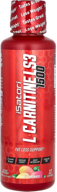 Isatori L-Carnitine LS3 1500 Pink Lemonade 1 500 mg 16 fl oz 480 ml, Isatori, L-Carnitine LS3 1500,, 480ml, 1개 - 쿠팡