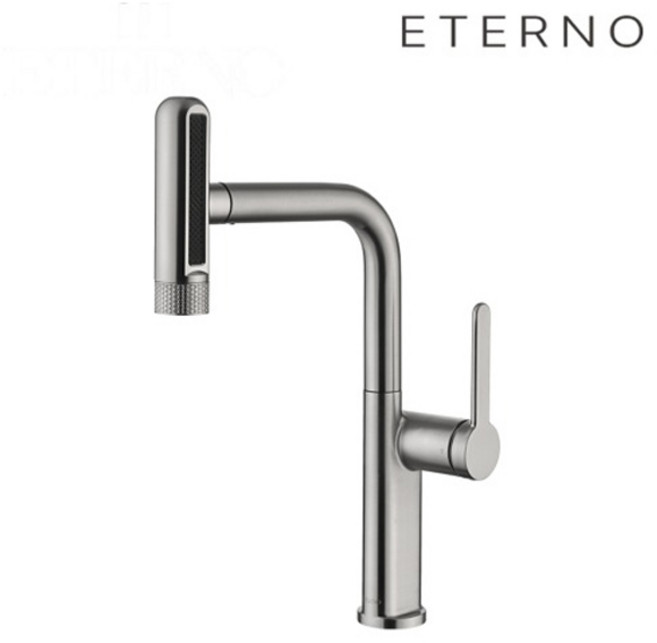 에떼르노 EK-6001C 크롬 원홀 폭포수 주방 수전 대붙이 착탈식 6WAY 물줄기변경, 1개