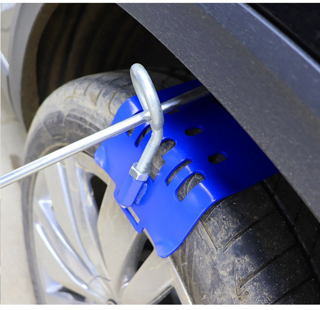 高強度鋼製汽車車圈凹陷修復神器 無痕免鈑金噴漆整形撬棍支架底座 輪眉葉板支點輪轂定位器, 1個