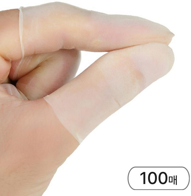 메리라라 라텍스골무 손끝갈라짐, 반투명, M, 100개