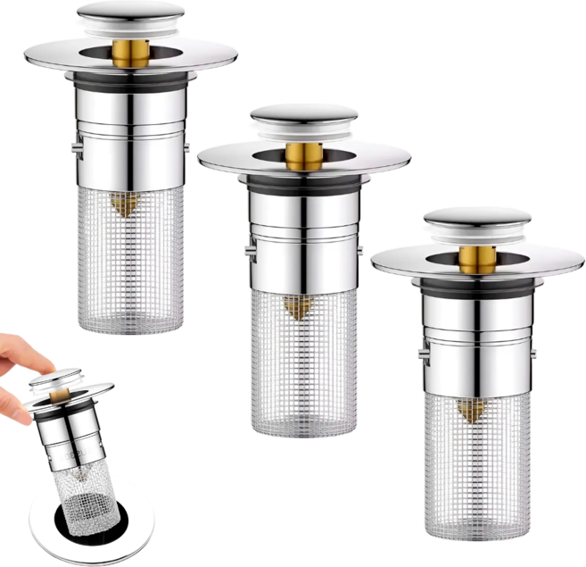 엘케이굿 물 쏙쏙 깔끔 안심 세면대 스텐 거름망 3개, 1세트