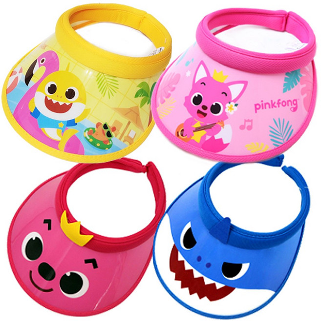 핑크퐁 유아동 썬캡 캐릭터모자 여름 모자 아기상어 상어가족 아빠상어 핑크퐁