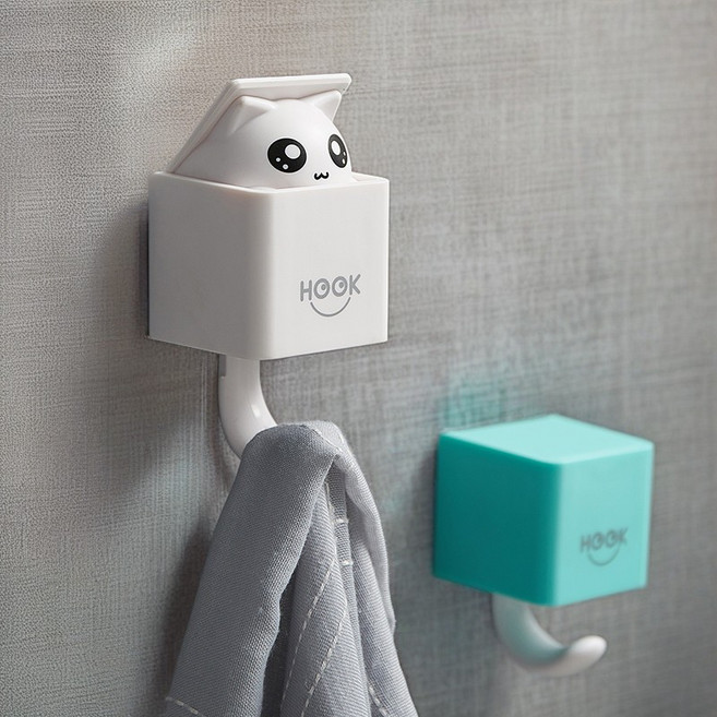 살림장인 무타공 다용도 후크 걸이, 1개, 스카이