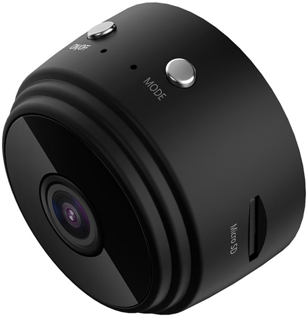 1080P 무선 WiFi CCTV 실내 야외 미니 IP 카메라 보안 원격 제어 감시 야간 모바일 카메라, 검은색, 하나
