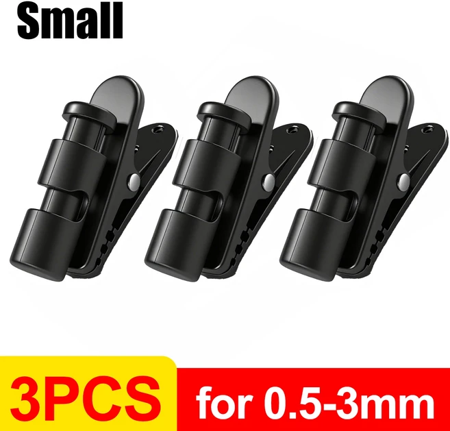 호환 1-10팩 헤드폰 고정 클립 케이블 코드 클램프 훅 휴대용 칼라 의류 이어폰 마이크, 06 Small-3PCS