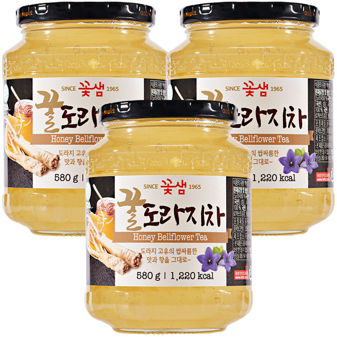 꽃샘식품 액상차 꿀도라지차 580g, 1개입, 3개