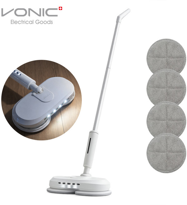 보닉 크린 무선 물걸레 청소기 극세사패드 4P LED라이팅 배터리잔량표시 듀얼스핀 무선청소기 물걸레청소기 스틱높이조절 간편청소 손걸레질 자동청소기, 단품, 단품