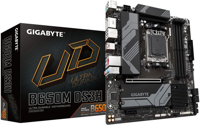 GIGABYTE B650M DS3H 메인보드 Micro-ATX [AMD B650 칩셋 탑재] MB5900, B650_B650M AORUS ELITE AX