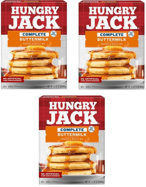 와플 믹스 팬케이크 포괄적인.배고픈.잭 버터밀크 & 32온스 박스 3팩, 907g