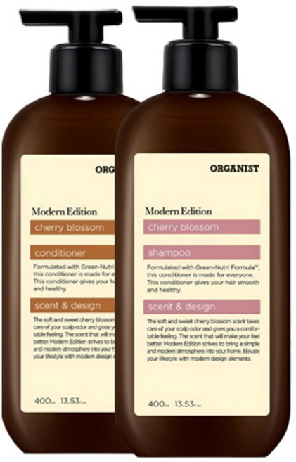 오가니스트 체리블라썸 모던 샴푸400ml+컨디셔너400ml, 1세트