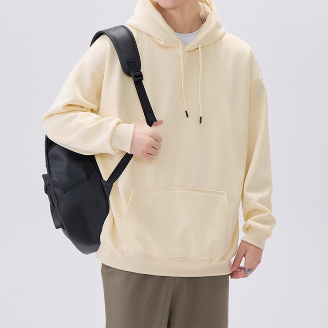 리치블랑 남녀공용 특양면 오버핏 빅사이즈 무지 긴팔 후드티