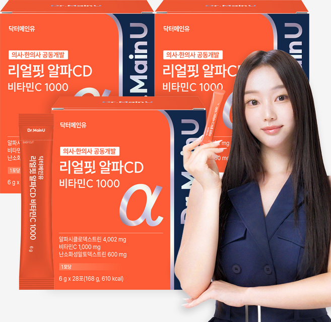 닥터메인유 리얼핏 알파CD 국내최대 알파시클로덱스트린 알파시디 비타민C 6gx28포, 3개, 148g